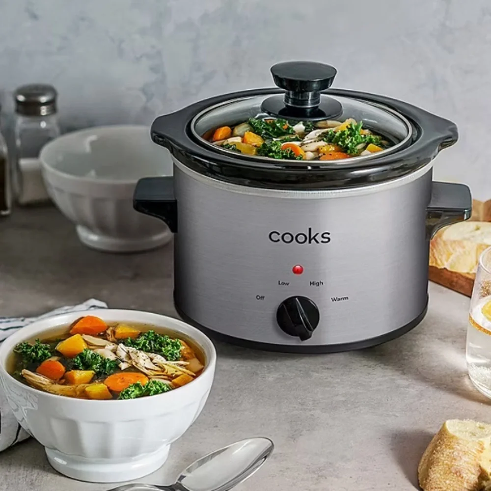 COOKS 1.5 Quart Slow Cooker in Stainless Steel